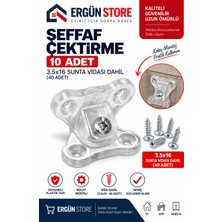 Ergün Store Açılı Şeffaf Çektirme Kelebek Köşe Birleştirme Kırılmaz 10 Adet , Köşe Vidaları Dahil
