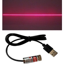 Robiz USB Kablolu 5mw 650NM Kırmızı Çizgi Lazer Modül 1 Metre Kablo Lens ile Odak Ayarlı 12MM Çap Işaretleyici Gösterge