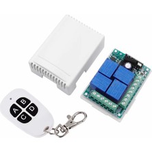 Robiz 433MHZ Rf 4 Kanal Röle Modül Dc 12V 4 Buton Kumanda Kablosuz Motor Pompa Fan Lamba Perde Akıllı Ev Garaj Bariyer Kapı Kontrol