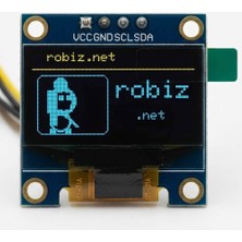 Robiz 0.96 Inch Sarı OLED LCD Modül 128X64 Piksel Iıc I2C Seri 0.96” Ekran Gösterge SSD1306 3.3V 5V Matrix Display