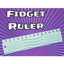 TeknoKapsül 3D Baskı Dokunsal Fidget Cetveli - Kabartmalı Stres ve Odaklanma Oyuncağı - Mint