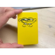 TeknoKapsül 3D Baskı Sarı Gülen Yüz Desenli Dekoratif Banka Kartı Kılıfı