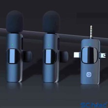 Schitec 3in1 Type-C Lightning 3.5mm Çıkışlı Ikili Kablosuz Hd Wireless Yaka Mikrofonu K3519
