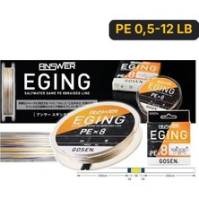 Gosen Eging Answer Pe 8 Örgü Özel Kalamar Ipi 150MT Multi