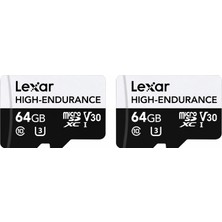 Lexar 2'li High Endurance 64GB Micro Sd 100MB V30 4K Hafıza Kartı