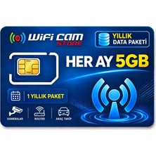 Wificam 4g Yıllık Data Sim Kart Her Ay 5gb 1 Yıl Boyunca Kullanılır Tekli Kameralar Için Yeterlidir