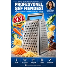 Transformacion Endüstriyel XXL 4 Taraflı Kutulu 18/10 304 Paslanmaz Çelik Şef Rendesi Profesyonel Şeflerin Tercihi 25 cm 723683