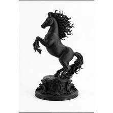 Modern Şahlanan At Heykeli - 3D Tasarım Masa Üstü Aksesuar, 12CM