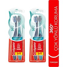 Colgate 360 Komple Ağız Temizliği Çok Yönlü Koruma Orta Diş Fırçası 1+1 Ağız Bakımı (2 Adet)