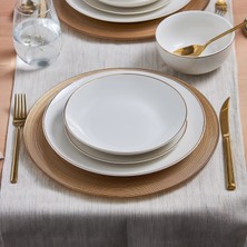 Neva Home Leon Gold 24 Parça 6 Kişilik Porselen Yemek Takımı Beyaz