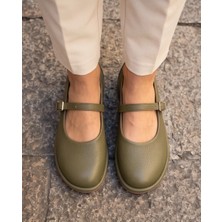 Futsi Shoes Sora Haki Hakiki Floter Deri Rahat Kalıp Mary Jane Tokalı Kadın Babet