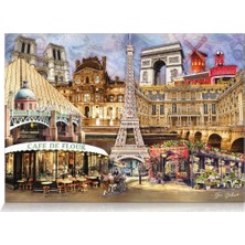 Neva Home Star Puzzle 1000 Parçalık Fransa Kolajı ve Eyfel Kulesi Puzzle