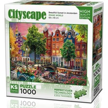Neva Home 1000 Parça Amsterdam'da Harika Günbatımı Puzzle