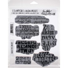 Neva Home Tim Holtz - Stampers Anon CMS397 Faded Tim Holtz Stamp Cling Rbbr Damga Seti, Fadd, Gizli Tip, Tek Beden