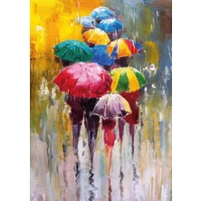 Neva Home 1500 Parça Mini Yağmur (Renkli Şemsiyeler) 68X48 cm Karton Yapıştırıcı Dahil