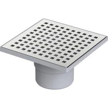 Neva Home 15X15 70Q Alttan Çıkışlı Yer Süzgeci - Krom Paslanmaz Izgaralı