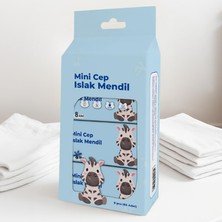 Neva Home Cep Islak Mendil, Mini Paket, 8'li Set, Kokusuz, Doğal (Mavi)