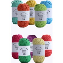 Neva Home 25 Gram Mini Cotton SERISI%100 Pamuk Örgü Ipi 10 Renk Punch ve Amigurumi Ipi (Canlı)