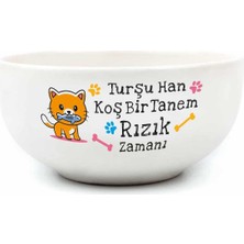 Neva Home Turşu Han Koş Bir Tanem Rızık Zamanı! Krem Seramik Kase - Hediye Seramik Kase