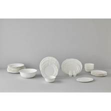 Neva Home Leila 30 Parça Bone China Porselen Yemek Takımı – 6 Kişilik, Modern Minimalist Tasarım