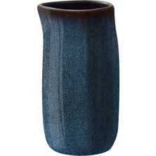 Neva Home Süt Güğümü Seramikten Süt Kabı, 200 Ml, Koyu Mavi/siyah