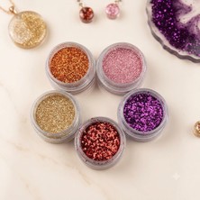 Neva Home 5 Adet Epoksi Reçine Sim & Glitter Seti, Mum Beton Nail Art Glitter Sim Seti Malzeme