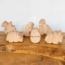 Neva Home Dino Set Tahta Baskı Kalıbı Dinozor Set Çocuk Desenleri Ahşap Baskı Kalıbı