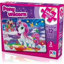 Neva Home Ks Games Pony Unicorn 12 Parça Dev Puzzle