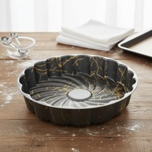 Neva Home Papilla Desert Paşa Yuvarlak Kek Kalıbı 27X6 cm - Izmir Desenli Yanmaz Yapışmaz Granit Efektli Tart ve Turta Kalıbı