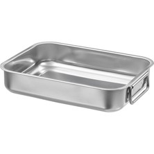 Neva Home Metal Fırın Kabı, Paslanmaz Çelik Meridyendukkan 26X20 cm Fırın-Barbekü Kızartma Kabı