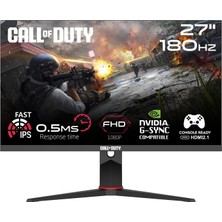 Neva Home Call Of Duty 27" Fhd 180Hz, 0,5ms, Pivot, Fast Ips, Hdr Ready, HDMI 2.1, Ps5 Uyumlu Siyah Oyuncu Monitörü