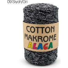 Oxford İplik Cotton Makrome Alaca 09 Siyah/gri