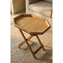 Neva Home Ahşap Ayaklı Rattan Katlanabilir Sehpa – HGG-08833/4
