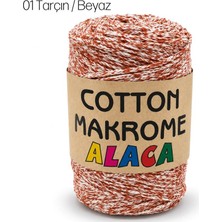 Oxford İplik Cotton Makrome Alaca 01 Tarçın / Beyaz