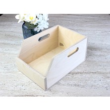 Neva Home Organizer Ahşap Sandık Kutu 7" (7 Inç) Plak Için Uygun Boyut (Doğal (Boyasız))