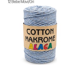 Oxford İplik Cotton Makrome Alaca 12 Bebe Mavi/gri
