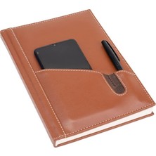 Neva Home 2026 Günlük Çizgili Ajanda S. Deri Ajanda Telefon Kılıflı Kapak 17X24 cm Taba