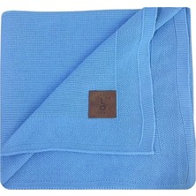 Neva Home Lttle Dedi Dua Yumuşak Örme Bebek Battaniyesi, Oeko-Tex 100 Sertifikalı - Hipoalerjenik ve Isı Düzenleyici - Lüks Konfor, Nefes Alabilen Yapılı Çocuk Örtüsü, Mavi 80X100 cm