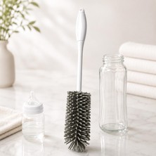 Neva Home Silikon Biberon Fırçası Esnek Başlıklı Hijyenik Bpa Içermez Temizleme Fırçası (Bej)