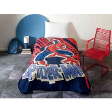 Neva Home Spiderman Block Çizgi Film Karakteri Pamuk-Polyester Karışım Battaniye, Kırmızı, Mavi, Tek Kişilik