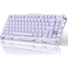 Neva Home Mercury V75 He Klavye - Manyetik Anahtarlı Oyun Klavyesi, 8000 Hz Yoklama, 0.005RT, Kablolu Usb-C, Rgb Arkadan Aydınlatmalı, Ayarlanabilir Çalıştırma, Yarı Alüminyum Kasa - Lavanta Moru