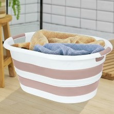 Neva Home 38 Litre Katlanabilir Silikon Çamaşır Sepeti Akordiyon Katlanır Sele Yer Kaplamayan Taşınabilir Ergonomik Kulplu Dayanıklı ve Hafif Depolama Sepeti Banyo ve Ev Kullanımı Kirli Sepeti