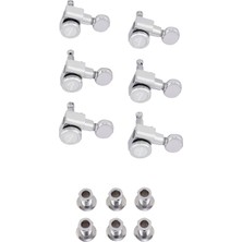 Neva Home Fender® »lockıng Stratocaster®/telecaster® Tunıng Machınes - Vıntage Buttons« Locking Stimmmechaniken Für Strat®/tele® - Vintage-Flügel - 18:1-6-Links - Farbe: Chrome