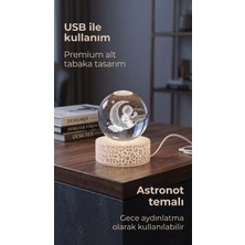 VizyonumVar Concept USB Aydınlatmalı Şık Tabanlı Dekoratif Küre - Harry Potter Okul Amblem, Astronot ve Küçük Prens Figürlü Gece Lambası