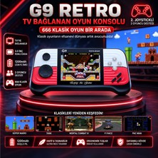Schitec G9 Retro 3.0 Inç Tv Bağlanan 2.joystickli Oyun Konsolu Kırmızı (666 Klasik Oyunlar)