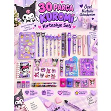 ÖZ OFİS Kawaii Kuromi 30 Parça Mor Temalı Kırtasiye Seti - Okul Hediyelik Dev Set - Özel Kutulu Gönderim