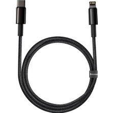 Kahveci Elektronik Store Tungsten Gold Hızlı Şarj Kablosu Type-C To Ip Pd 20W, 1m, Siyah