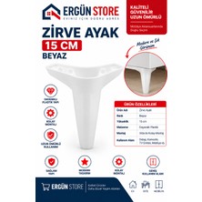 Ergün Store Mobilya Ayağı Plastik Ayak 15 cm Zirve Beyaz 1 Adet Vida Dahil
