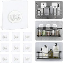 Neva Home Sogud Kendinden Yapışkanlı Askı 10’lu Set – Güçlü Vakum Duvar Askısı, Su Geçirmez Banyo & Mutfak Askılığı, Delme Gerektirmeyen Raf ve Havlu Askısı, Fayans Cam Için Şeffaf Yapışkan Askı