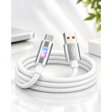 Giyitec 45W USB Type-C Hızlı Şarj Kablosu 1 Metre Rgb Işıklı Yumuşak Silikon Kablo Samsung Xiaomi Redmi Uyumlu